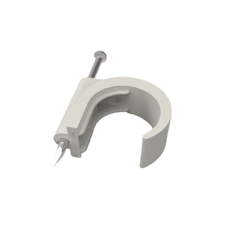 JMV Spijkerclip, halogeenvrij, voor flexbuis 16-19/20mm, naturel, in emmer - Productfoto transparant flexbuis spijkerclip naturel jmv - 20155897