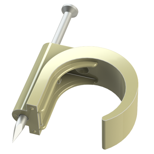 JMV Spijkerclip, halogeenvrij, voor flexbuis 16-19/20mm, cr&egrave;me - Productfoto transparant flexbuisspijkerclip creme jmv 9310609 - 20068789
