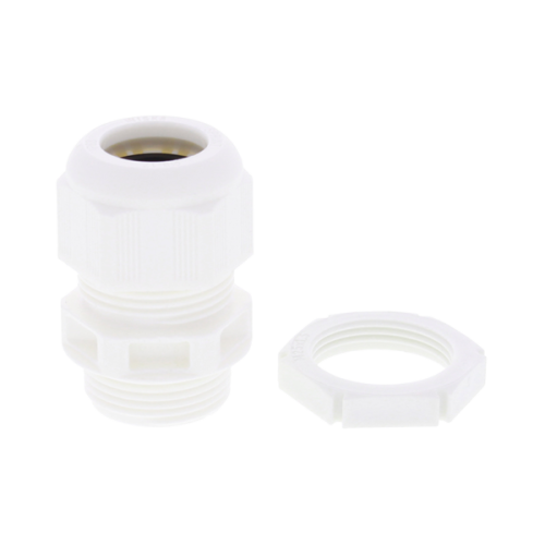 Wiska Wartel kunststof met reduceerinzet en contramoer M20 wit - Productfoto transparant glp 20 white - 20210539