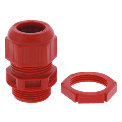 Wiska Wartel kunststof met reduceerinzet en contramoer M20 rood - Productfoto transparant glp 25 rd - 20210540