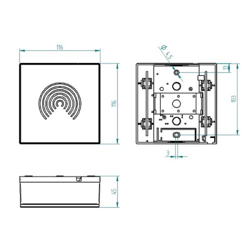 Grothe Gong, RVS-look, met cirkel-motief, 8-12V of 9V blokbatterij, max 80dB( - Productfoto transparant gong 465 sound grothe - 20148298