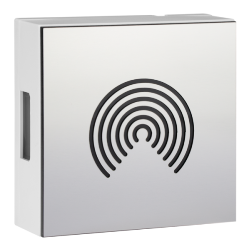 Grothe Gong, RVS-look, met cirkel-motief, 8-12V of 9V blokbatterij, max 80dB( - Productfoto transparant gong 465 sound grothe - 20148298
