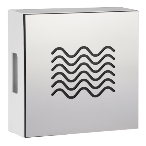 Grothe Gong, RVS-look, met golf-motief, 8-12V of 9V blokbatterij, max 80dB(A) - Productfoto transparant gong 465 waves grothe - 20148295