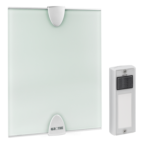 Grothe Draadloze gong incl. beldrukker/zender, reikwijdte tot 500 meter - Productfoto transparant gong draadloos mistral210 grothe 714256 - 20148340