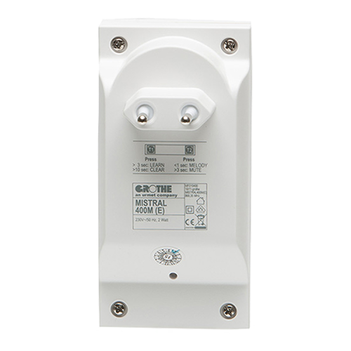 Grothe Draadloze gong, met flits, 500 meter, op WCD - Productfoto transparant gong draadloos mistral400e grothe 714254 02 - 20148343