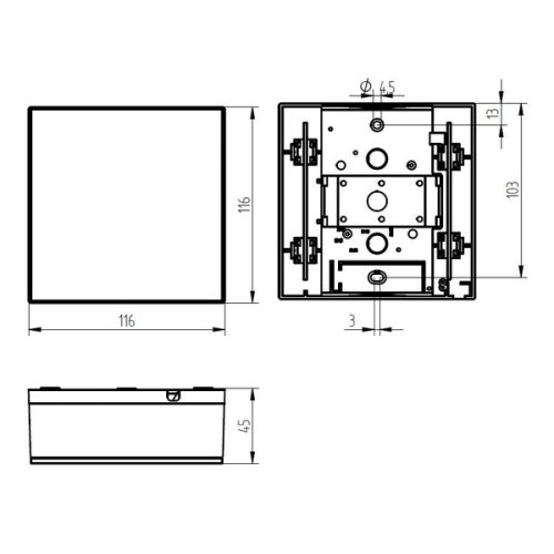 Grothe Gon, wit-wit hoogglans, voor 230V, max 80dB(A) - Productfoto transparant gong grothe 465a 230v - 20148404