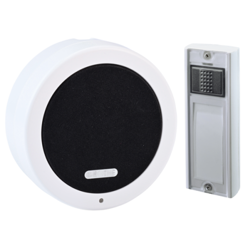 Grothe Gongset wandmontage, 3xAA batterij/ext. 8-12V AC/DC tot 500mtr - Productfoto transparant gong grothe calima 100 - 20014325