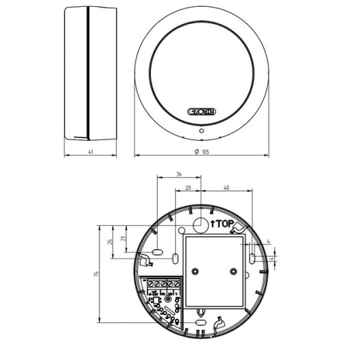 Grothe Electronische gong, wandm. voed. batt(3xAA) of 8-12V AC/DC), beldrukke - Productfoto transparant gong grothe calima 50 tt - 20148378