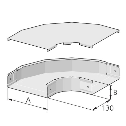 Pflitsch Hoekstuk 90&deg;, met deksel bovenzijde, B 100mm, H 60mm, staal verzinkt - Productfoto transparant hoekstuk 90 graden pik pflitsch 530296 - 20154020
