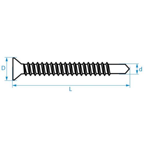 JMV Zelfborende schroef, 3,5x25, verzinkt met platte kop, DIN7504 O(P)-PH - Productfoto transparant jmv schroeven zelfborend verzinkt verzonken kop philips 2 - 20156494