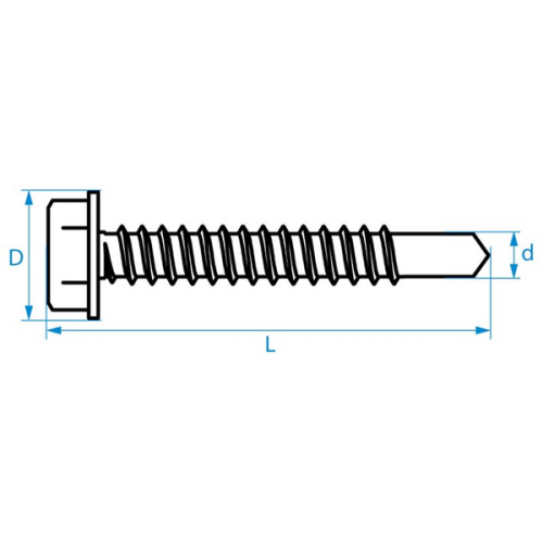 JMV Zelfborende schroef, 4,2x38, verzinkt zeskant, SW 1/4 - Productfoto transparant jmv schroeven zelfborend verzinkt zeskant 1 - 20156456
