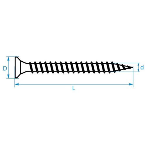 JMV Spaanplaatschroef 4,0x55, verzinkt platte kop voldraad - Pozidrive 2 - Productfoto transparant jmv spaanplaatschroeven verzinkt pozidrive 2 - 20156098