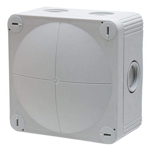 Wiska Kunststof kabeldoos 95x95x60mm leeg, grijs - Productfoto transparant kabeldoos 407 eskv20 wiska wiska 560073 - 20150062
