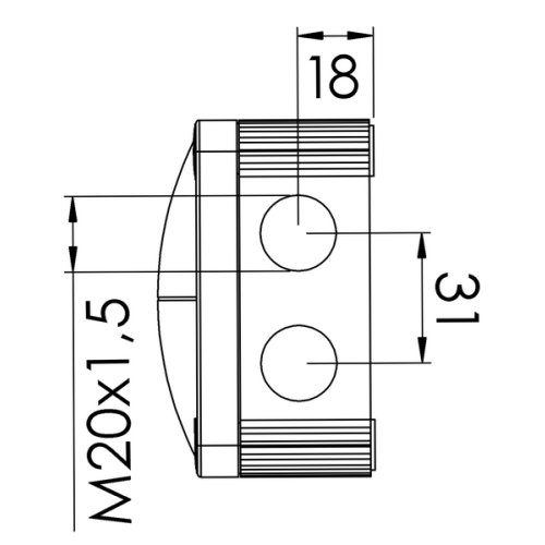 Wiska Kunststof kabeldoos 85x85x51mm met wago klemmen, grijs - Productfoto transparant kabeldoos combi 308 tekening wiska - 20150505