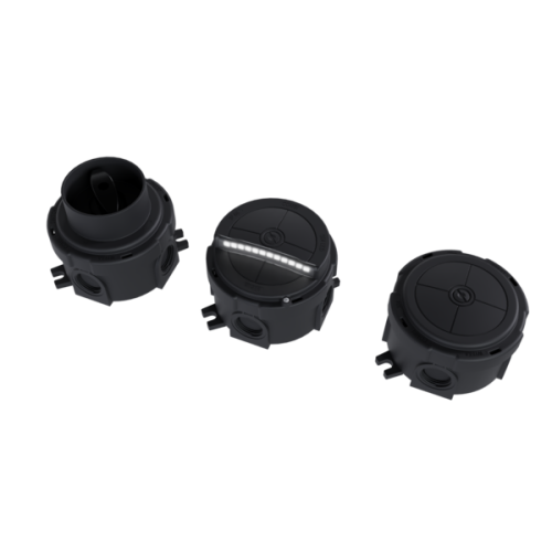Wiska Kunststof kabeldoos rond &Oslash; 85mm IP66, wit met LED verlichting - Productfoto transparant kabeldozen wiska combi 304 range 2 - 20150622
