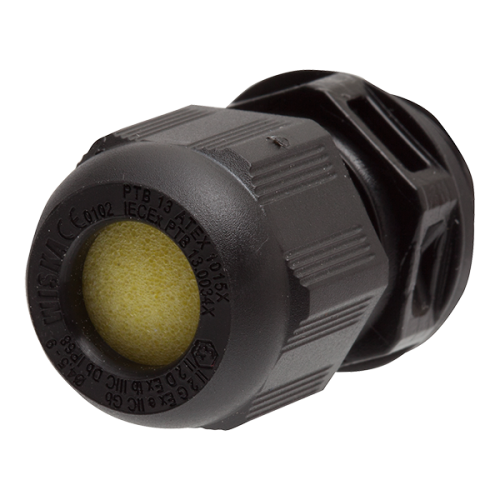 Wiska Kabelwartel, ATEX EX-e, M16x1,5 doorlaat 4,5-9mm, zwart - Productfoto transparant kabelwartel kunststof atex eske1 e16 wiska 566985 - 20149925