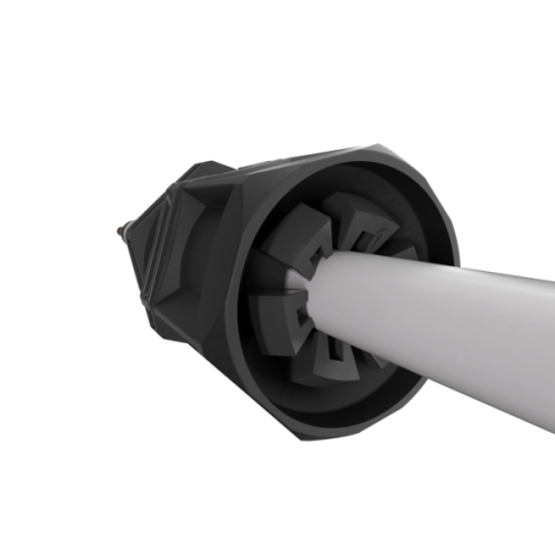 Wiska Kabelwartel met interne TPE afdichting IP68, M20, grijs met contramoer - Productfoto transparant kabelwartel wiska trishot 4 - 20150649