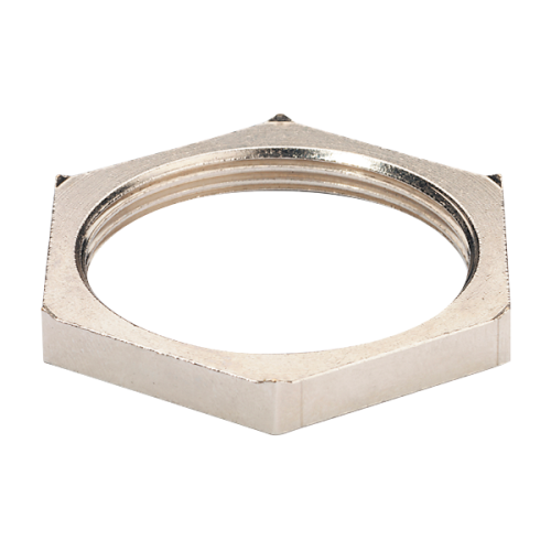 Wiska Kerf-contramoer, messing vernikkeld, M40x1,5 met potentiaalvereffening - Productfoto transparant kerfmoer emmu emv m75 wiska 567146 - 20149183