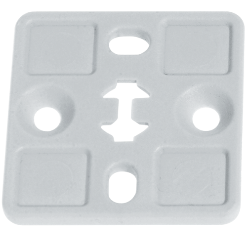 Schnabl Kunststof voetplaat tbv rasterankerstrip, voor op hout, 35x35 mm - Productfoto transparant rasterankerstrip voetplaat hout tap1 schnabl 230750 - 20148659
