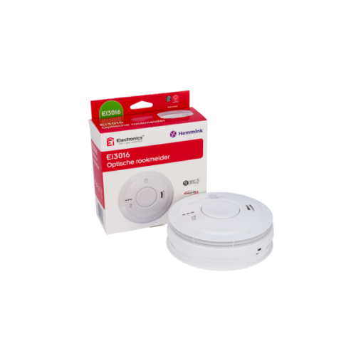 Ei Electronics Rookmelder optisch, 230V, 10-jaars lithium backup, stofcomp AudioLINK - Productfoto transparant rookmelder optisch met montagevoet ei3016 - 20150780