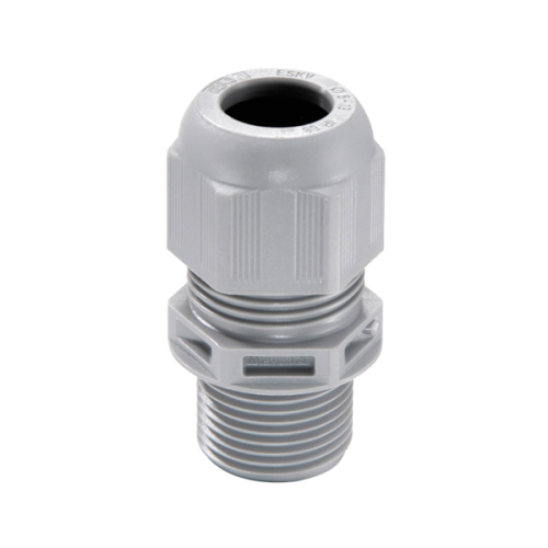 Wiska Kabelwartel kunststof, IP68, lange tap, M32x1,5 doorl. 13-21mm, d. gri - Productfoto transparant sprintwartel kunststof donkergrijs lange tap eskv l wiska - 20210512