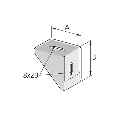 Pflitsch Steun voor PIK kanaal, B30mm, H30mm, staal verzinkt - Productfoto transparant steun pik pflitsch 530226 - 20153865