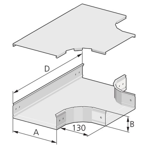 Pflitsch T-stuk, bovenzijde, afgerond, B 150mm, H 60mm, staal verzinkt - Productfoto transparant t stuk pik pflitsch 530278 - 20153976