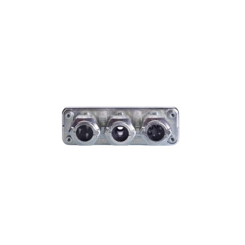 Pflitsch Wartelraam deelbaar, verzinkt, met 3 wartels, met doorvoergaten - Productfoto transparant uni flange metaal - 20154208