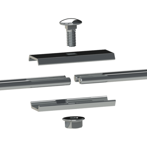 JMV Verbindingsklem tbv kapstokgoot, incl. schroef M6 en moer - Productfoto transparant verbindingsklem kapstokgoot jmv 9700892 - 20156674