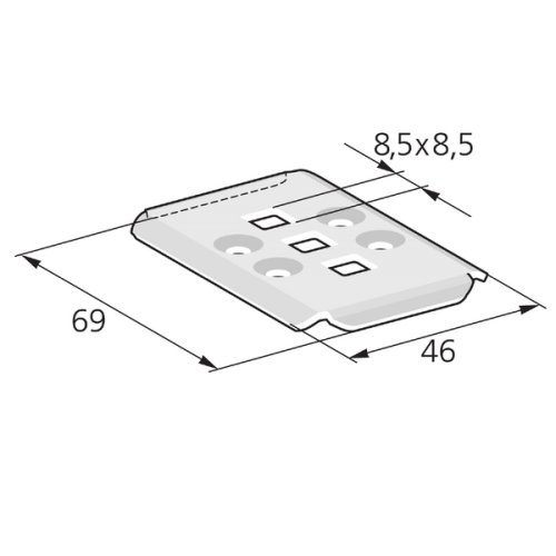 Pflitsch Verbindingsplaat B 69mm, L 46mm, RVS V4A, UL gecertificeerd - Productfoto transparant verbindingsplaat gk pflitsch 530369 - 20153708