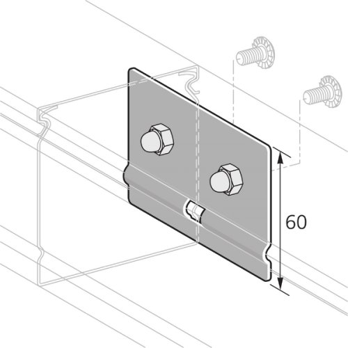 Pflitsch Verbindingsstuk binnen 90&deg;, H 60mm, RVS - Productfoto transparant verbindingsstuk pik vl pflitsch - 20154002