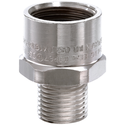 Wiska EEx d vergrotingsring, ATEX, messing vernikkeld, M25x1,5-M32x1,5 - Productfoto transparant wi 567300 osaj16 20 - 20150725
