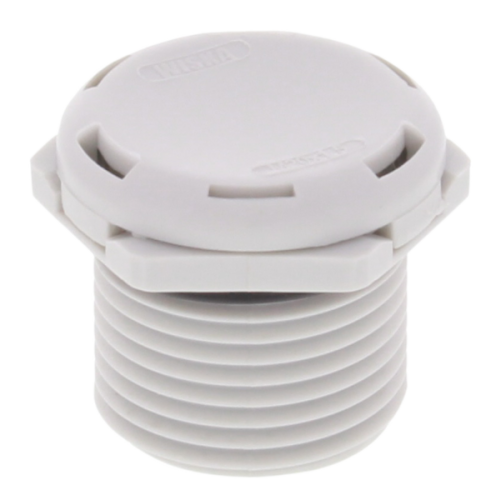 Wiska Drukvereffeningscomponent kunststof, lange tap, High Flow, M40x1,5, - Productfoto transparant wiska evps l 40 ventplug anti condens afdichtstop 564176 - 20150323