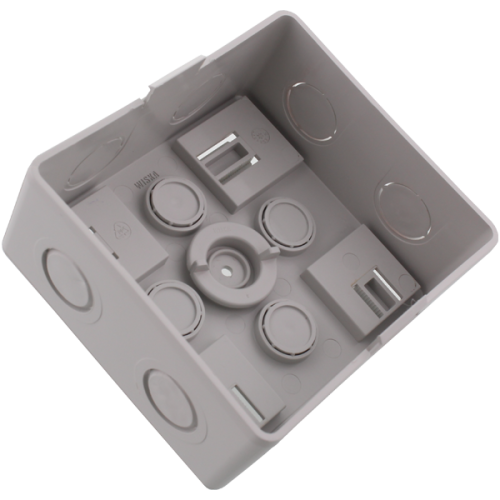 Wiska Onderbak WHK 608 kabeldoos, met 3 tules, centrale bevestigingsschroef - Productfoto transparant wiska whk608u kabeldoos onderbak 560122 - 20150103