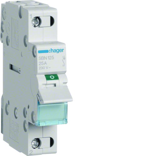 HAGER hoofdschakelaar 1p 25a SBN125 - Sbn125 - 11000890
