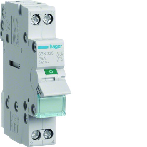 HAGER hoofdschakelaar 2p 25a SBN225 - Sbn225 - 8411654