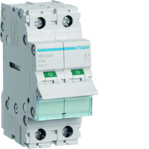 HAGER hoofdschakelaar 2p 40a SBN240 - Sbn240 - 8411670