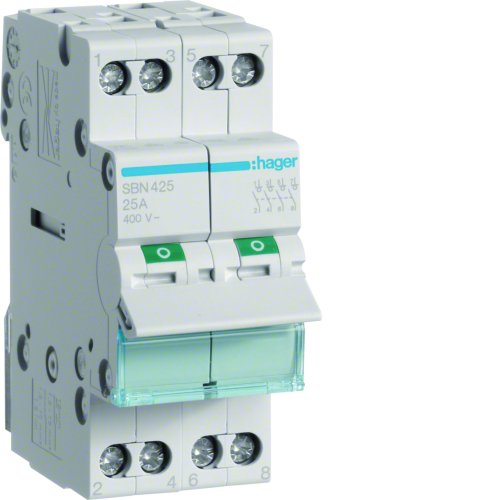HAGER lastscheider 4-polig 25a tuimel grijs SBN425 - Sbn425 - 11008859