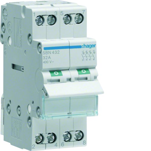 HAGER hoofdschakelaar 4p 32a SBN432 - Sbn432 - 8411600