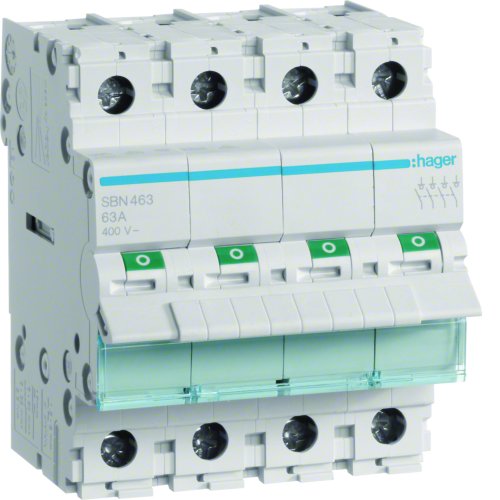 HAGER hoofdschakelaar 4p 63a SBN463 - Sbn463 - 8411584