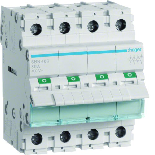 HAGER hoofdschakelaar 4p 80a SBN480 - Sbn480 - 8411689