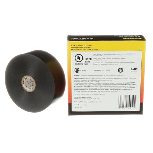3M SCOTCH tape t22 38x3 zwart 7000031345 - Scotch heavy duty vinyl electrical tape black 10 mil 22 - 11002879