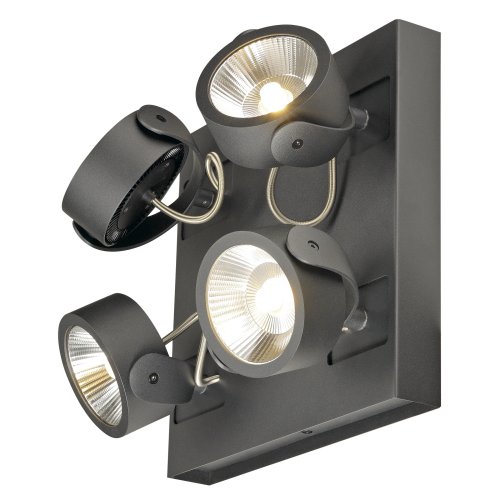 SLV KALU LED 4 wand- en plafondlamp, square, zwart, 3000K, 60&deg; - Slv 1000135 1 rgb - 20022839