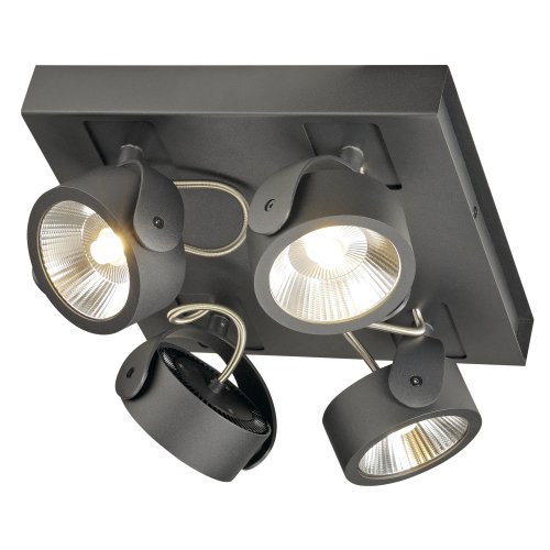 SLV KALU LED 4 wand- en plafondlamp, square, zwart, 3000K, 60&deg; - Slv 1000135 2 h rgb - 20022839
