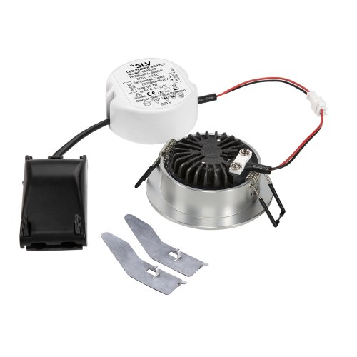 SLV NEW TRIA rond, led indoor plafondinbouwlamp, geborsteld alu, 1800-3000 - Slv 1001990 2 rgb - 20023295