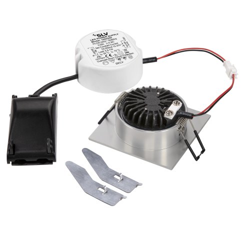 SLV NEW TRIA vierkant, led indoor plafondinbouwlamp, geborsteld alu, 1800- - Slv 1001993 2 rgb - 20023298