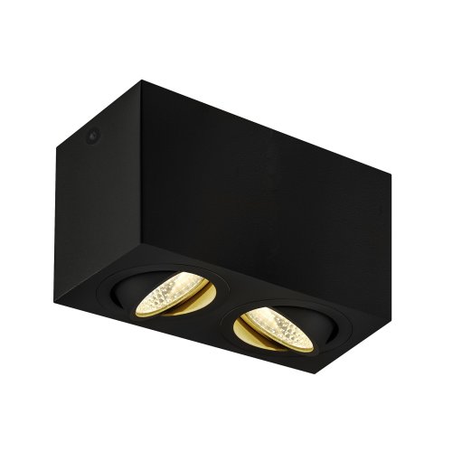 SLV TRILEDO Double, led indoor plafondopbouwlamp, zwart, 3000K, 16W - Slv 1002003 1 h rgb - 20023306