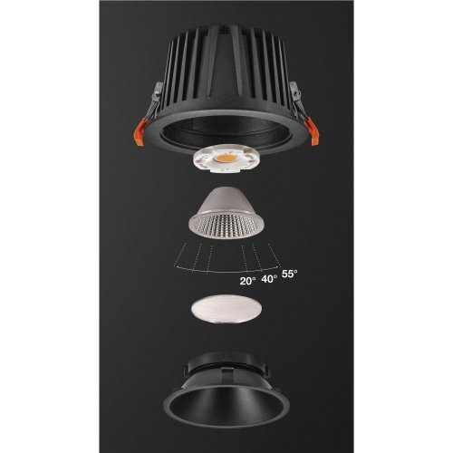 SLV NUMINOS&reg; DL XL, Indoor led plafondinbouwlamp zwart/zwart 3000 K 40&deg; - Slv 1004012 d7 rgb - 20024046