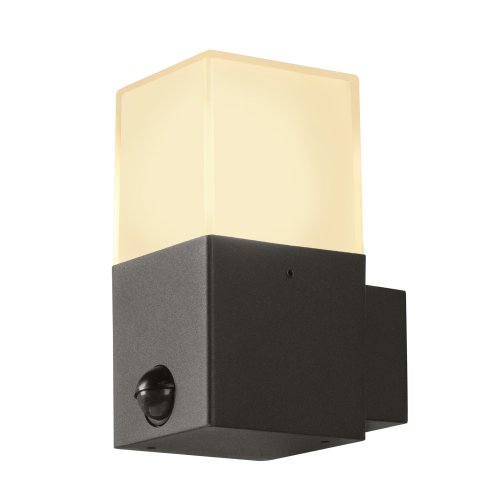 SLV GRAFIT E27 vierkante sensor, wandopbouwarmatuur antraciet - Slv 1006183 2 rgb - 20025490