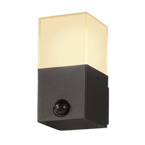 SLV GRAFIT E27 vierkante sensor, wandopbouwarmatuur antraciet - Slv 1006183 3 rgb - 20025490
